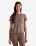 Roots Renew Knit Fitted T-Shirt - CINDER BROWN