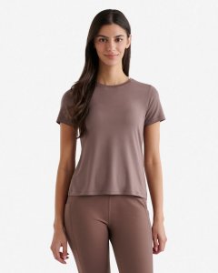 Roots Renew Knit Fitted T-Shirt - CINDER BROWN