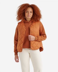 Roots Melville Quilted Vest - AMBER BROWN