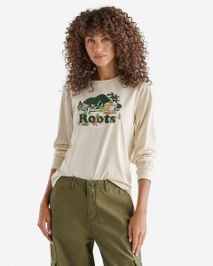 Roots Womens Winter Cooper Long Sleeve T-Shirt - ALMOND MILK