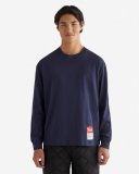 Roots Mens Ski Pass Relaxed Long Sleeve T-Shirt - NAVY BLAZER