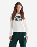 Roots Womens Organic Cooper Long Sleeve T-shirt - EGRET