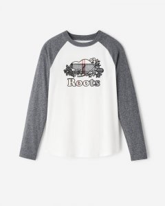 Roots Womens Inglenook Plaid Long Sleeve T-shirt - SALT & PEPPER