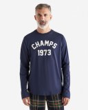 Roots Mens 1973 Champs Raglan Long Sleeve T-Shirt - NAVY BLAZER