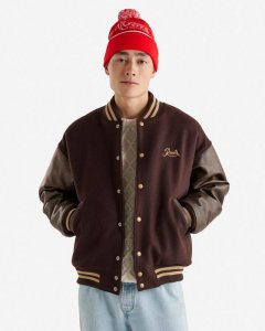 Roots Mathews Vintage Varsity Jacket - CHOCOLATE