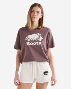 Roots Womens Organic Relaxed Cooper T-Shirt - DESERT MOCHA