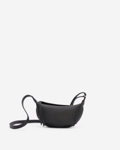 Roots Small Crescent Bag Cloud - BLACK