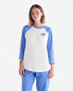 Roots Womens Organic Cooper Baseball T-shirt - IRIS BLUE