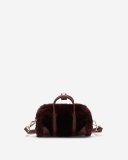Roots Shearling Micro Banff Crossbody - BORDEAUX