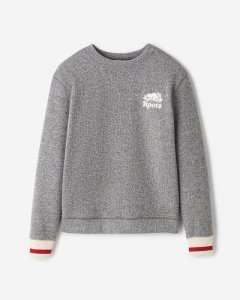 Roots Cabin Fleece Crew - SALT & PEPPER