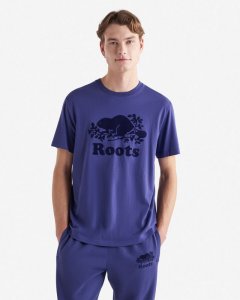 Roots Mens Organic Cooper Beaver T-Shirt - BLUE ECLIPSE