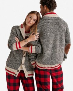 Roots Heritage Cabin Shawl Cardigan - GREY OAT MIX