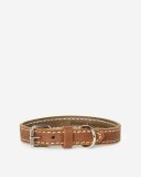 Roots Extra Small Leather Dog Collar - NATURAL