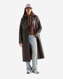 Roots Womens Leather Trench Lake - CHOCOLATE