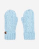 Roots Womens Olivia Cable Mitten - CLEAR SKY BLUE