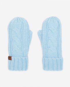 Roots Womens Olivia Cable Mitten - CLEAR SKY BLUE