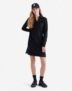 Roots Organic Cooper Long Sleeve Polo Dress - BLACK