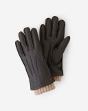 Roots Womens Cuff Deerskin Glove - DK BROWN
