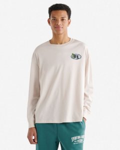 Roots Mens Trail Relaxed Long Sleeve T-Shirt - ECRU