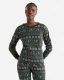 Roots Womens Holiday Pajama Top - VARSITY GREEN