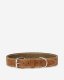 Roots Extra Large Leather Dog Collar - NATURAL