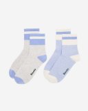 Roots Adult Cotton Cabin Ankle Sock 2 Pack - GLACIAL BLUE PEPPER