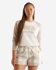 Roots Womens Park Plaid Long Sleeve T-Shirt - FLAXSEED MIX