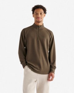 Roots Active Grid Half Zip Stein - FATIGUE