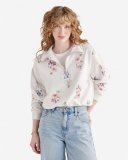 Roots Cooper Floral Half Zip Stein - COCONUT WHITE