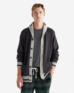 Roots Cabin Shawl Cardigan - BLACK MIX
