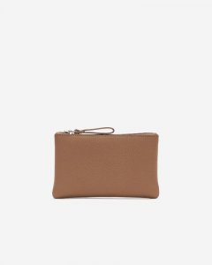Roots Medium Zip Pouch Cloud - TANNERY BROWN