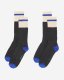 Roots Adult Cotton Cabin Pop Sock 2 Pack - BLACK MIX