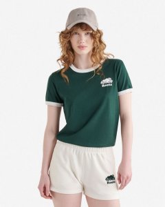 Roots Womens Cooper Ringer T-Shirt - VARSITY GREEN