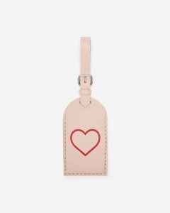 Roots Heart Luggage Tag Cervino - POWDER PINK/TAUPE