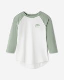 Roots Womens Organic Cooper Baseball T-Shirt - EUCALYPTUS