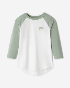 Roots Womens Organic Cooper Baseball T-Shirt - EUCALYPTUS