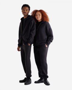 Roots One Zip Hoodie - BLACK