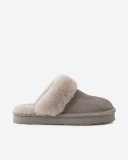 Roots Womens Shearling Platform Slipper - GREY