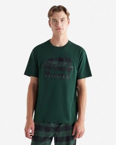 Roots Mens Cooper Plaid T-Shirt - VARSITY GREEN