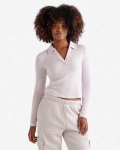 Roots Baby Waffle Polo Top - PINK PEARL