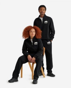 Roots Organic Original Half Zip Stein - BLACK