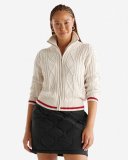 Roots Cabin Full Zip Track Jacket Sweater - EGRET MIX