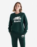 Roots Organic Original Crew Sweatshirt - VARSITY GREEN