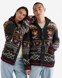 Roots Cabin Shawl Fair Isle Cardigan - BLACK MIX