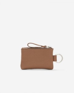 Roots Top Zip Pouch Cloud - TANNERY BROWN