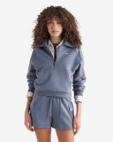 Roots Summer Cloud Half Zip Sweatshirt - THUNDERCLOUD BLUE