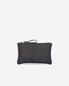Roots Medium Zip Pouch Cervino - BLACK