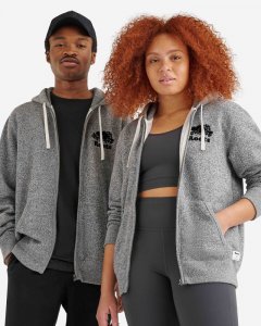 Roots Organic Original Full Zip Hoodie - S&P/BLACK