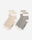 Roots Adult Cotton Cabin Ankle Sock 2 Pack - ALMOND CREAM MIX