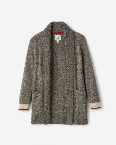 Roots Cabin Shawl Open Cardigan - GREY OAT MIX